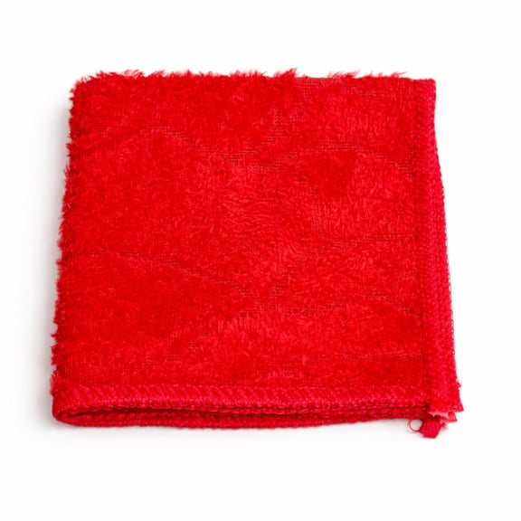 Reusable Microfiber Cleaning Cloth, Soft Absorbent Multipurpose Wipe Towel for Kitchen, Car, Glass, Dusting, Polishing, and Household Cleaning Red Hanky