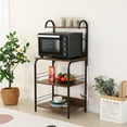 thumbnail image 1 of Multifunctional kitchen shelf, shelf with 8 hook microwave ovens, kitchen shelf with adjustable feet on 4 layers. (Rustic Brown), 1 of 5