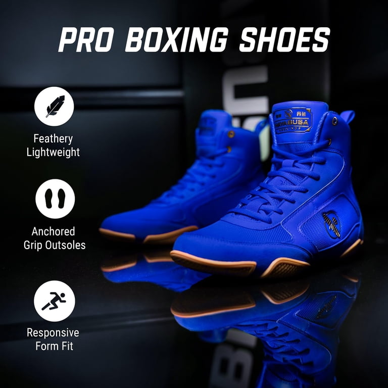 Hayabusa Boxing Shoes Blue Size 6 US Mens Lightweight Training Grip Athletic Gym Hayabusa Strike Boxing Shoes for men and women - Blue, 6  main image 4