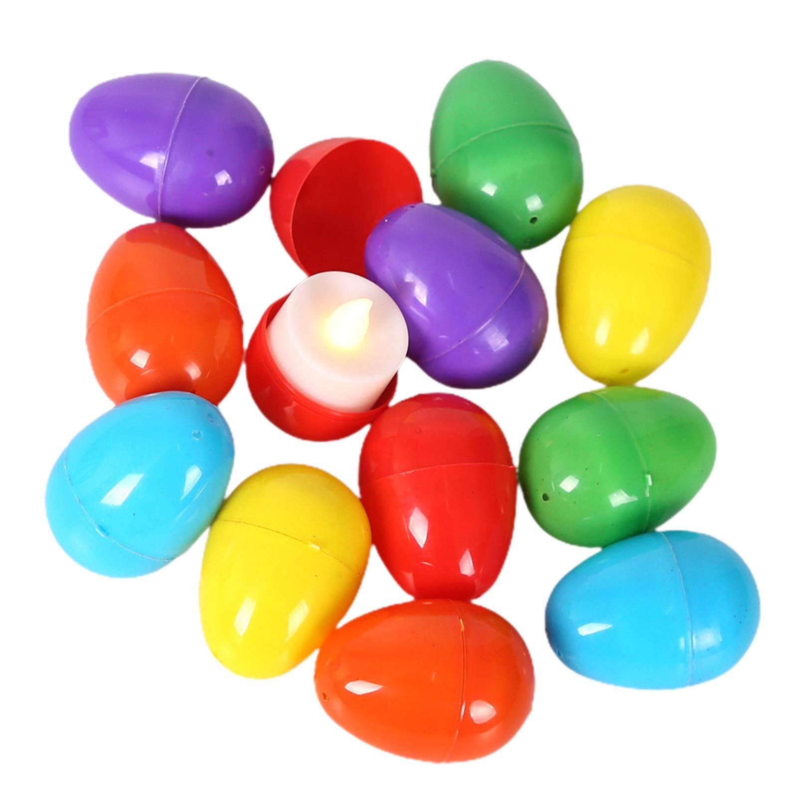 Light Up Easter Eggs 12pcs Easter Eggs with Flameless Tealight