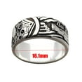 thumbnail image 2 of CILENON Retro Fashion Alien Spacecraft Ring Band Mechanic Stainless Steel Ring (D,One Size), 2 of 2
