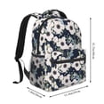 thumbnail image 2 of Wukai Floral Flowers Blue Laptop Backpack Casual Travel Backpack Large School Bag for College, Business,Travel-One Size, 2 of 5