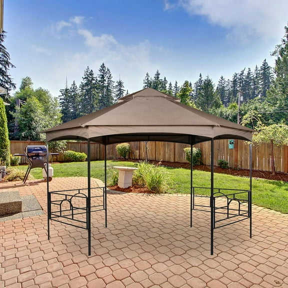 Garden Winds Replacement Canopy Top and Side Mosquito Netting Set for Hexagon Garden House - Riplock 350