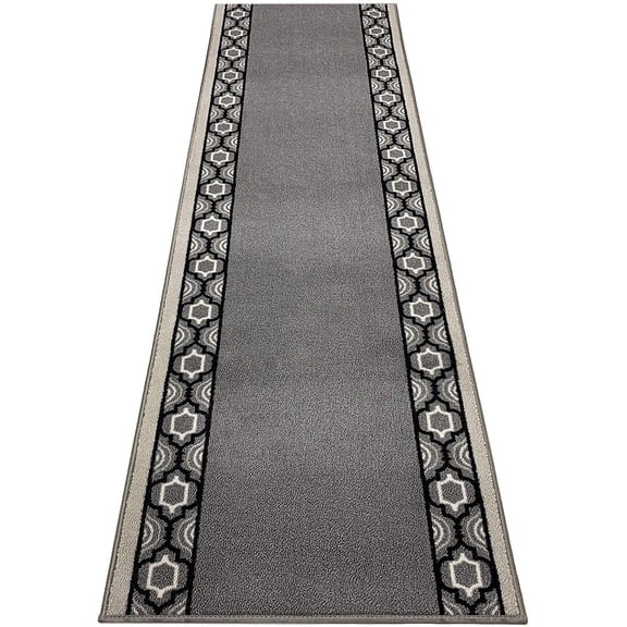 Extra-Long Low Pile Runner Rug Skid Resistant Backing Rug Runner Trellis Border Design Cut to Size Roll Runner Rugs - 22 Feet x 32 Inch
