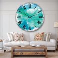 thumbnail image 2 of Designart 'Sea Glass' Farmhouse wall clock, 2 of 2