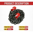 thumbnail image 3 of 3/8 Inch x 16 FT G80 Black Transport Binder Chain with Clevis Grab Hooks - 7,100 lbs Working Load Limit - Heavy Duty Grade 80 Safety Trailer Logging Chain, 3 of 9