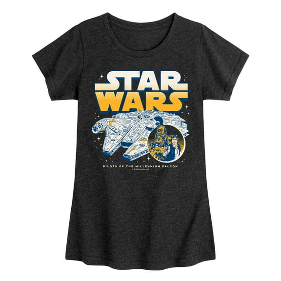 Star Wars - Han Chewy Millennium Falcon - Toddler And Youth Girls Fitted Short Sleeve Tee