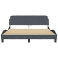 thumbnail image 2 of vidaXL Bed Frame with Headboard Dark Grey 152x203 cm Velvet, 2 of 5