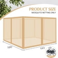 thumbnail image 3 of TOPCHANCES Universal Replacement Canopy Mosquito Netting Screen Sidewalls Only for 12' x 12' Gazebo Canopy, Khaki, 3 of 12