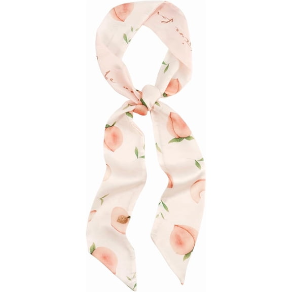 Lemon Print Skinny Scarf for Women – Reversible Hair Ribbon, Neck Tie, Headband & Purse Strap Accessory, 5x135cm