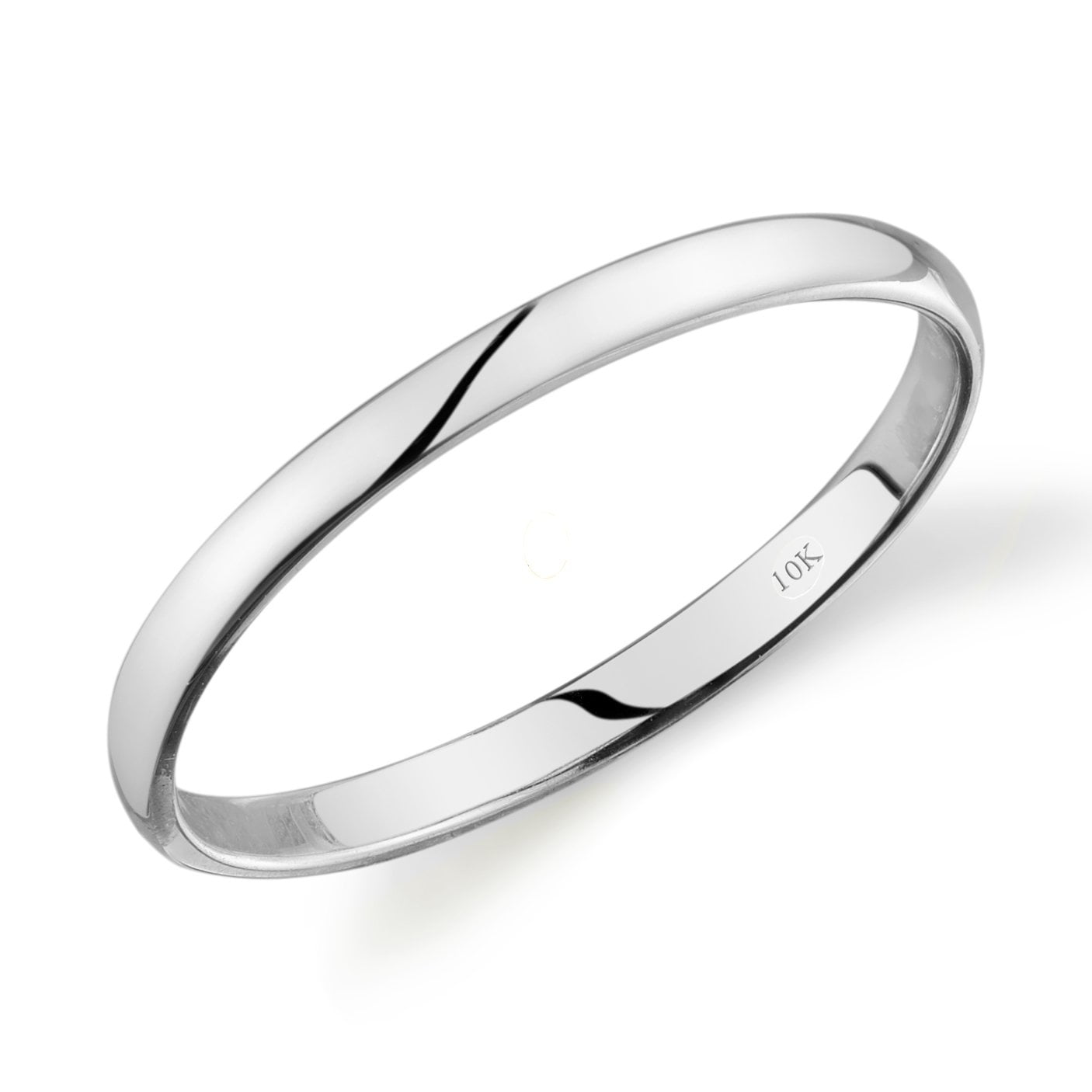 10k Yellow White or Rose Gold Comfort Fit 2mm Plain Wedding Band