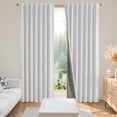thumbnail image 1 of Cortinas opacas Joydeco de lino natural, 94 x 183 cm, 2 paneles, 1 of 9