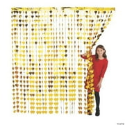 Gold Heart Foil Curtain Backdrop, Birthday, Party Decor, 1 Piece