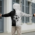 thumbnail image 6 of Uourmeti White&Black Soccer Teens Casual Zip Up Hoodie Long Sleeve Soft with Pockets Comfy Trendy Top for Daily Use Size 10-12, 6 of 6