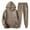 Brown, variant on Men's Casual Personalized Printed Long-sleeved Hooded Sweatshirt and Sweatpants Two-piece Set, Fleece-Lined for Winter Sports and Casual Activities,Wine,M