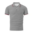 thumbnail image 5 of Sentmoon Mens Spring Outfits Plus Size Loose Turndown Collar Breathable Mens Blouse Button up Short Sleeve Shirts for Men Fashion for Boating Gray XXL, 5 of 5