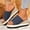 Navy, variant on Womens Platform Sandals Slip On Espadrille Bohemian Wedge Sandals Comfort Dressy Summer Open Toe Flatform Slides for Outdoor Casual Travel Beach Vacation Slippers Boho Shoes Beige 10 Wide