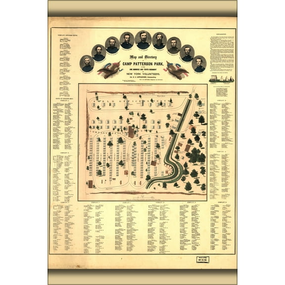 24"x36" Gallery Poster, Map of Camp Patterson Park Baltimore Maryland