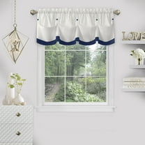 Achim Lana Indoor Polyester Light Filtering Solid Valance, Navy, 58-in W x 14-in L