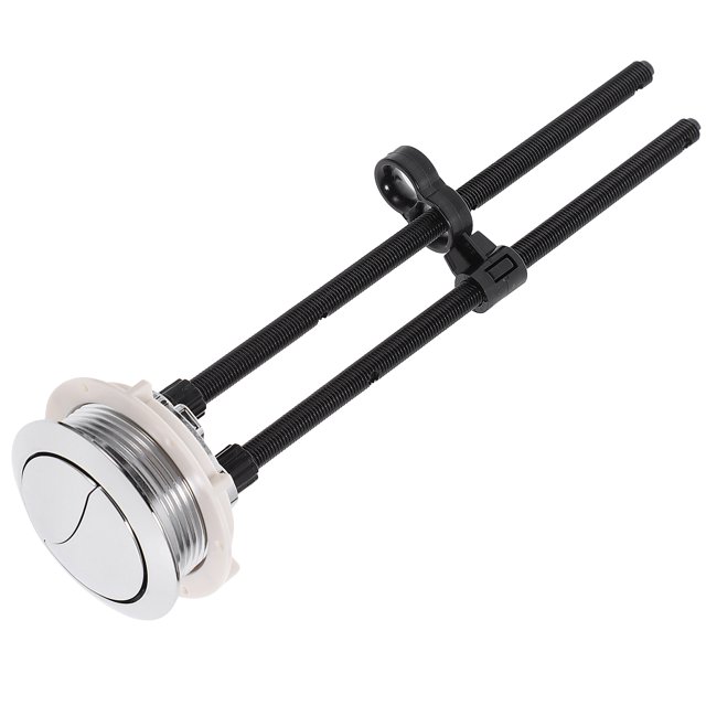 SHISUYAN 1pc Dual Flush Toilet Water Tank Push Buttons with Rods Toilet Accessory (Silver)