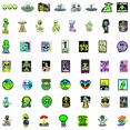 thumbnail image 2 of Paquete de pegatinas Alien Vinyl, 50 unidades, impermeables para ordenadores portátiles, 2 of 2