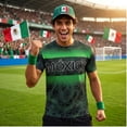 thumbnail image 6 of Zimjoy 2026 Mexico Soccer Jersey for Men Women Unisex Crew Neck Short Sleeve Aztec Calendar Graphic Short Sleeve Fan Shirt for Game Day Travel Streetwear and Casual Wear Green 4XL, 6 of 9