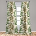 thumbnail image 2 of Woodland Window Curtains, Greenery Themed Repetitive Pattern of Woods Nature Concept Print Boho, Lightweight Decor 2-Panel Set with Rod Pocket, Pair of - 28"x95", Beige Emerald and Fawn, by Ambesonne, 2 of 3