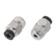thumbnail image 1 of Conectores de aire de 1/8" de rosca macho, 2 piezas, tono negro y plata, para línea de aire de plástico y metal, 1 of 1