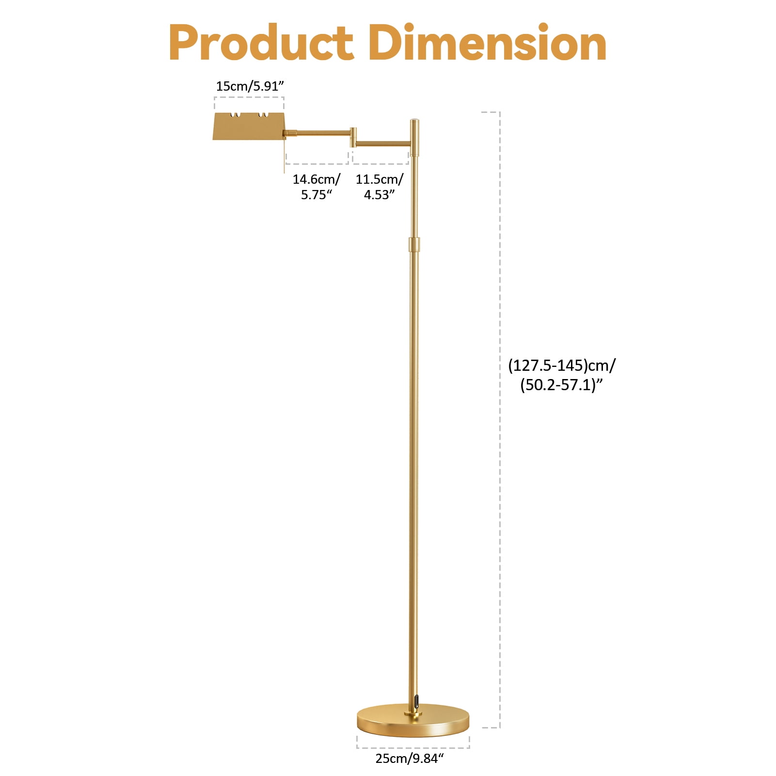 ziertyon Floor Lamps for Living Room with 12W LED Bulb, Vintage Floor Lamp with 3 Color Temperatures, Farmhouse Floor Lamps with Knob Switch, Resin Standing Lamp for Bedroom, Living Room