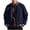 Navy, variant on Men's Varsity Jackets Fashion Colorblock Button Down Baseball Bomber Coats Midweight Fall Spring Streetwear Outerwear for Daily Wear Red XXL