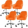 thumbnail image 1 of N/A Velvet Swivel Armrest Curved Back, Home Office Desk Chair Covers, Stretch Wingback Dining Chair Cover Protector, for Vanity Living Room,F,4pack, 1 of 1