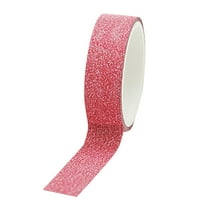 Fdelink Adhesive Tape 1 Roll Glitter Washi Tape DIY Decorative Colored Tape Sticky Craft Tape Self Adhesive Glitter Tape for Scrapbooking and Paper Crafts Red