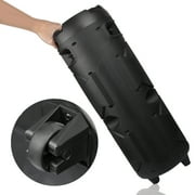 CURUK Dual 8 Woofer Bluetooth Portable Speaker Mic, RC, Handles & Wheels, Black,