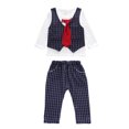 thumbnail image 1 of Otoño Niños Traje de ocio Chaleco Traje de bebé Niños Pantalones de rayas Azul oscuro Abanopi Ropa, 1 of 7