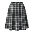 thumbnail image 6 of Agnes Orinda Women's Plus Size A Line Knee Length Flare Plaid Skirts 3X Black, 6 of 7