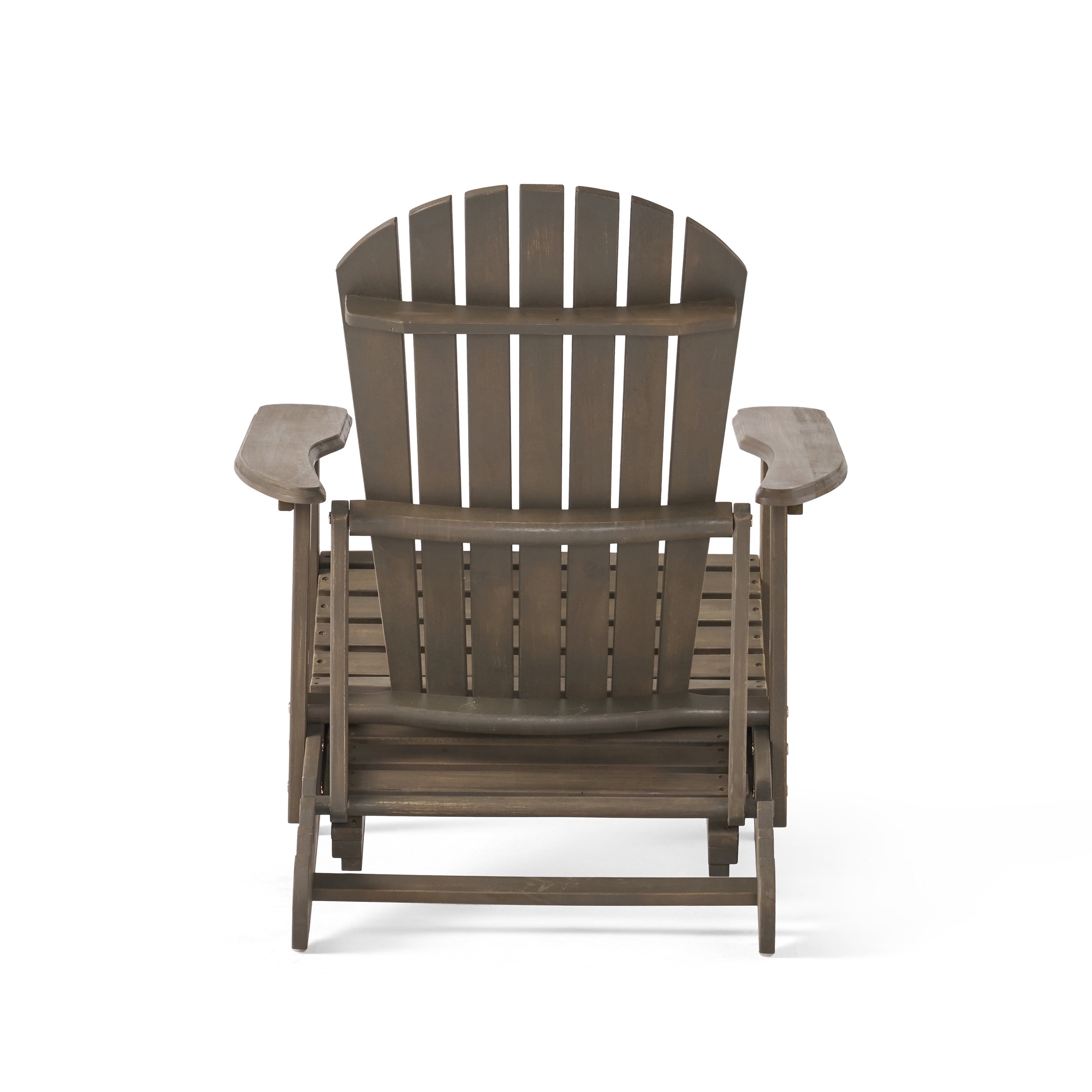 Munoz Reclining Wood Adirondack Chair with Footrest, Grey