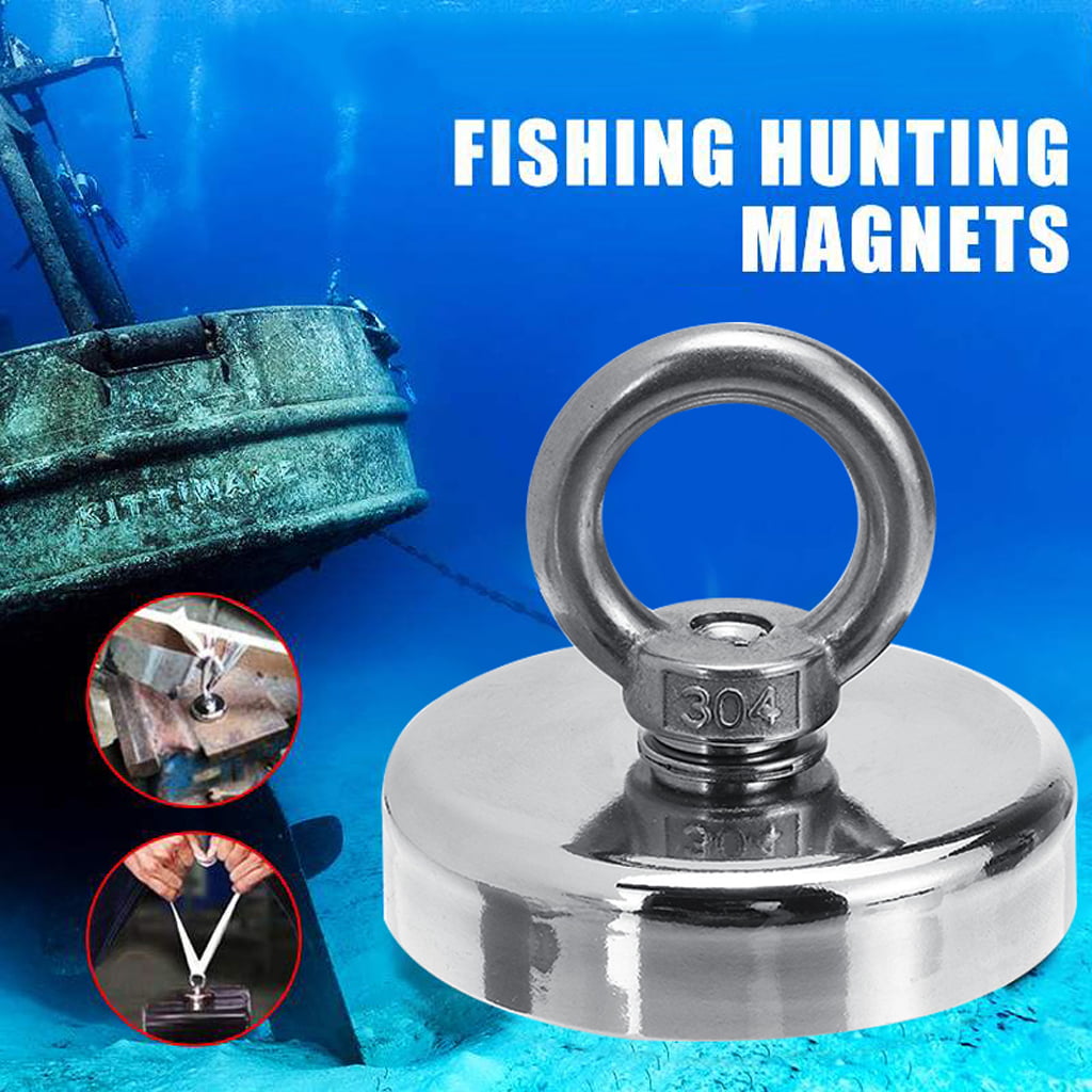 1000LB Super Strong Neodymium Recovery Magnets Set Deep Sea Metal Fishing Detect 