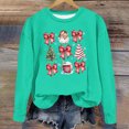 thumbnail image 1 of Jsaierl Chandails en Molleton de Noël pour Femmes Tendance Mignons Graphiques Pulls Décontractés Manches Longues Col Rond Hauts Cadeau de Vacances Chemises, 1 of 4
