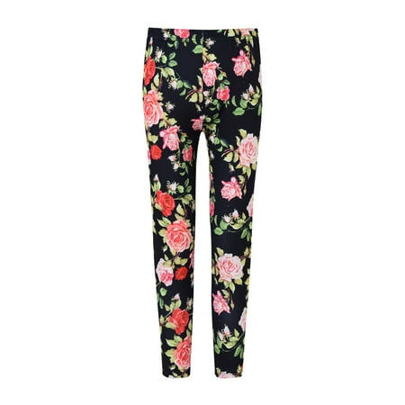 

YWDJ 3-10 Years Girls Leggings Toddler Kids Summer Gradient Fashion Digital Printing Leggings Black 140