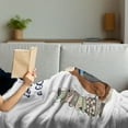 thumbnail image 3 of Saying Soft Flannel Fleece Throw Blanket, Tea Lover Themed Message Girl Wrapped in Blanket and Warm Drink Art Cartoon, Cozy Plush for Indoor and Outdoor Use, 50" x 70", Multicolor, by Ambesonne, 3 of 5