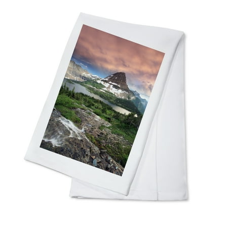 Glacier National Park, Montana - Hidden Lake & Bearhat Mountain Sunrise - Lantern Press Photography (100% Cotton Kitchen