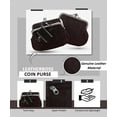 thumbnail image 3 of Women's Leather Metal Frame Double Clasp Zipper Coin Purse, 3 of 8