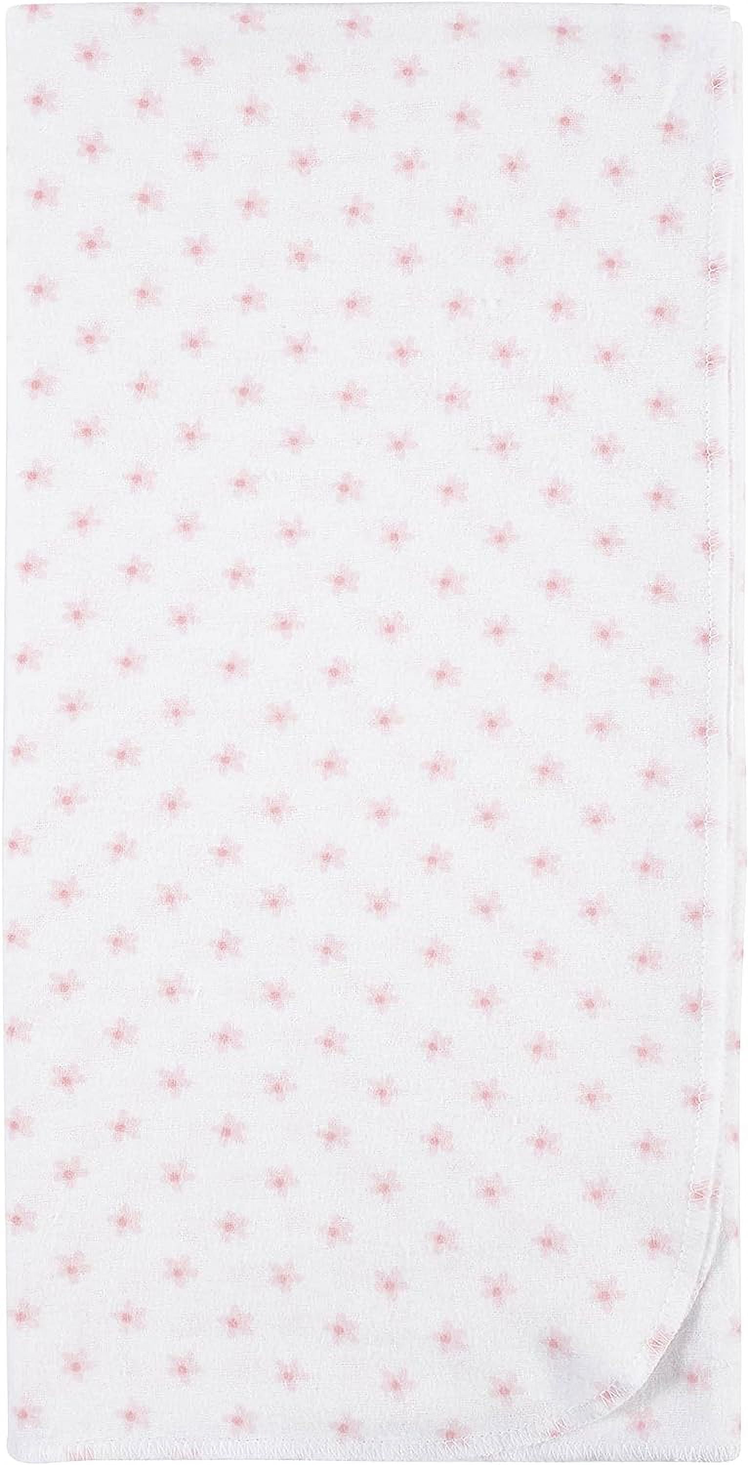 Gerber Baby Girls 100% Cotton Flannel Receiving Blankets, 5-Pack