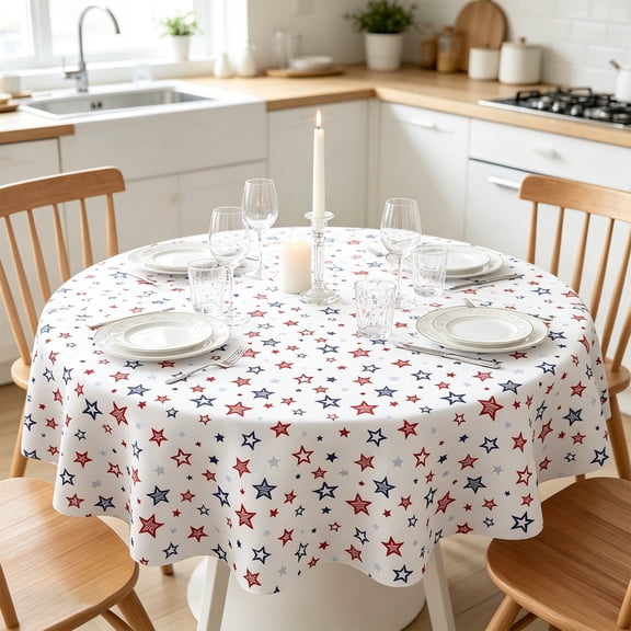 XGFHYJEH Patriotic Tablecloth Decorations for 4th of July Independence Day, Fourth of July Rectangle Table Cloth, Memorial Day Table Cover Printed for Patriotic Themed Party Supplies, 59 Inch