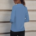thumbnail image 4 of Ashirexll Long Sleeve Shirts for Winter Tops for Solid Color Lapel Collar Casual Comfortable Loose Fitting Blouse, 4 of 7