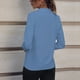 thumbnail image 5 of Manga larga blanca,Camisa de manga larga con solapa para mujer, color liso, informal, de poliéster, cómoda para uso diario, sopatenor, 5 of 8