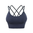 thumbnail image 1 of StrappySportsBrasForWomen,PaddedCrossBackSportBrasWithElasticShoulderStraps,Double-layerHemForMediumSupportSeamlessKnittedSexyCr, 1 of 3