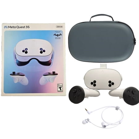 2024 New Meta Quest 3S All-In-One VR Headset 256GB Virtual Reality with Advanced Touch Plus Controllers, 1832x1920 up to 120 Hz Refresh Rate LCD, Enhanced Graphics, Mytrix Carrying Case & Earphone