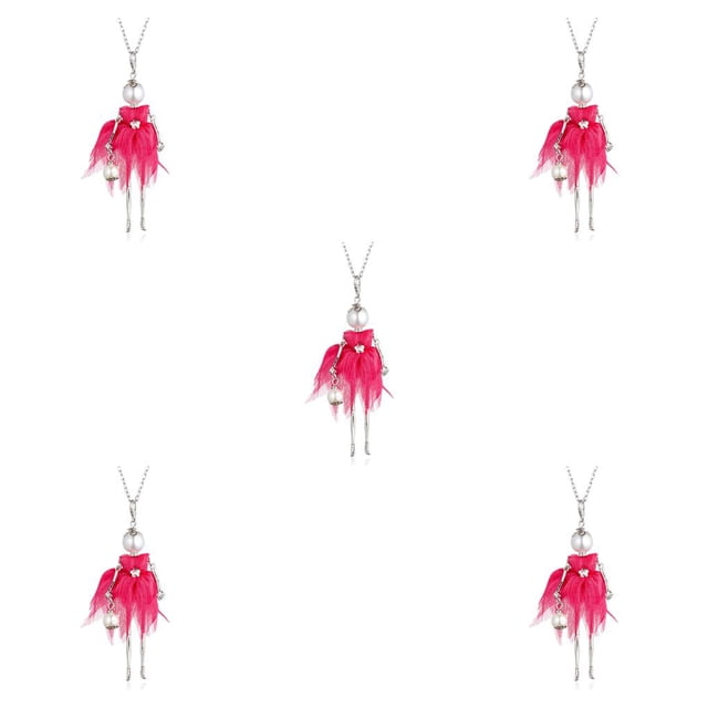 Collares femeninos Minnieouse con colgante de Aleación de zinc Rosa roja