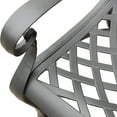 thumbnail image 3 of Ornate Traditional Outdoor Cast Aluminum Black Patio Dining Chair, 3 of 5